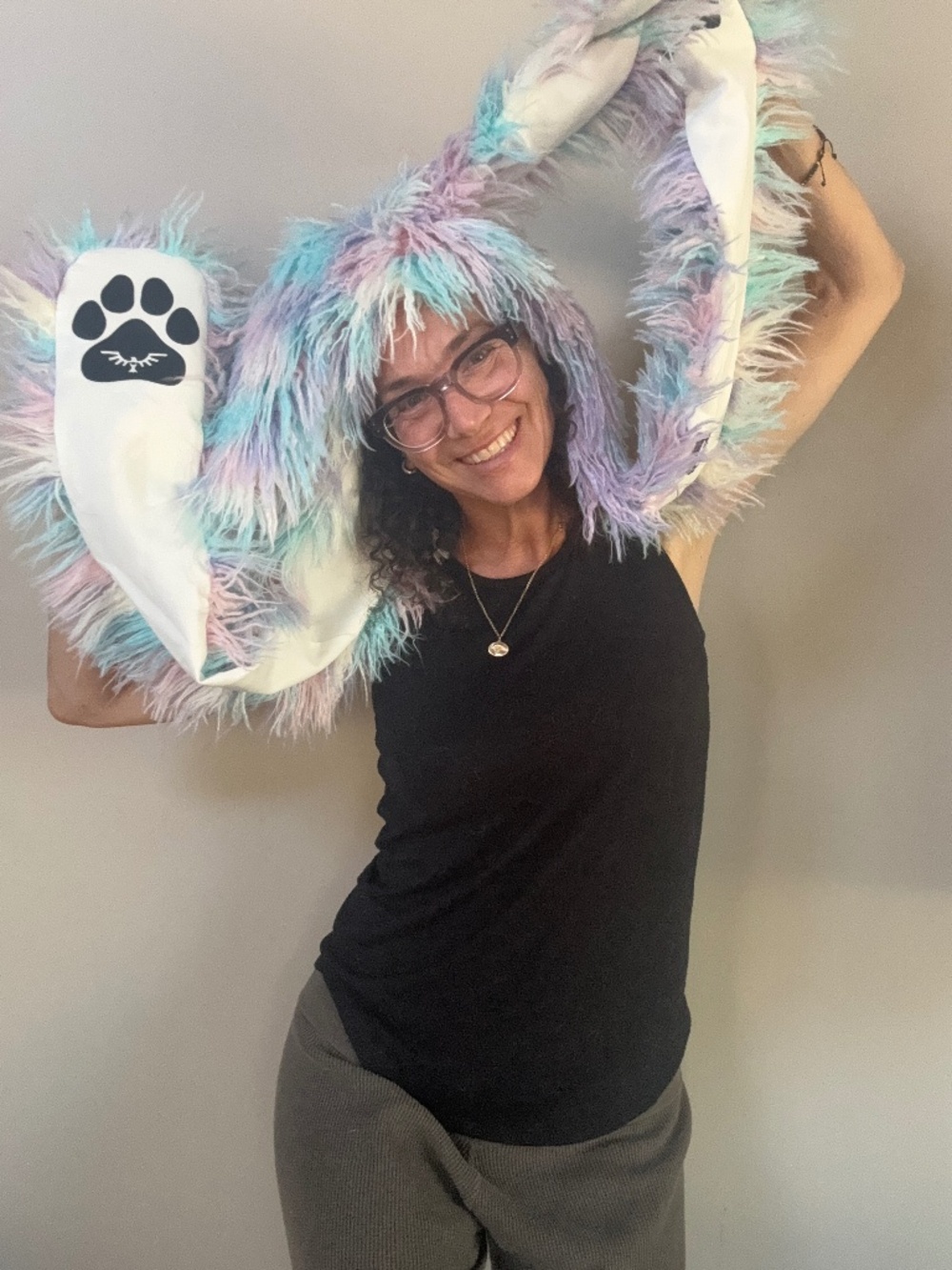 SPIRITHOODS Aurora Bunny Hood Collectors Edition Faux Fur Pastels Rave - Picture 4 of 13